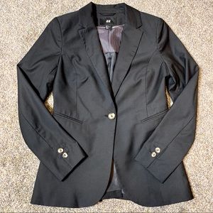 H&M Black Blazer with Satin Lining